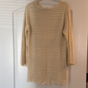 Women's Cream Knit Swim Suit Coverup